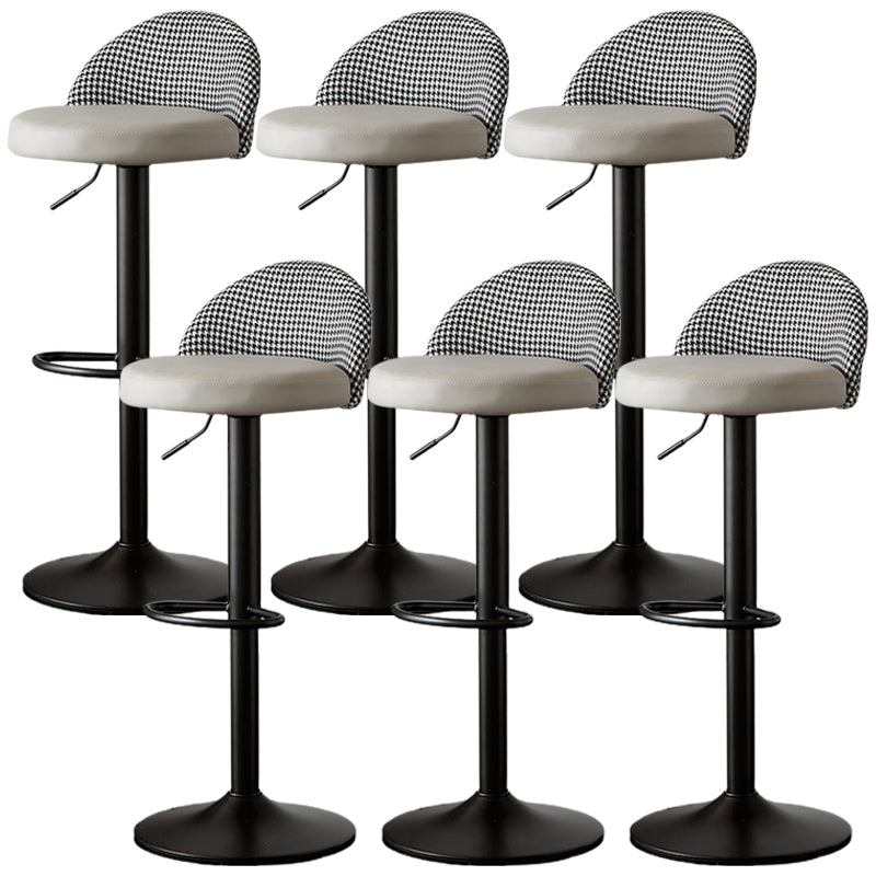 Low Back Dining Stools Adjustable Height Bar Stools with Cushion