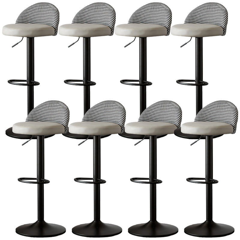 Low Back Dining Stools Adjustable Height Bar Stools with Cushion