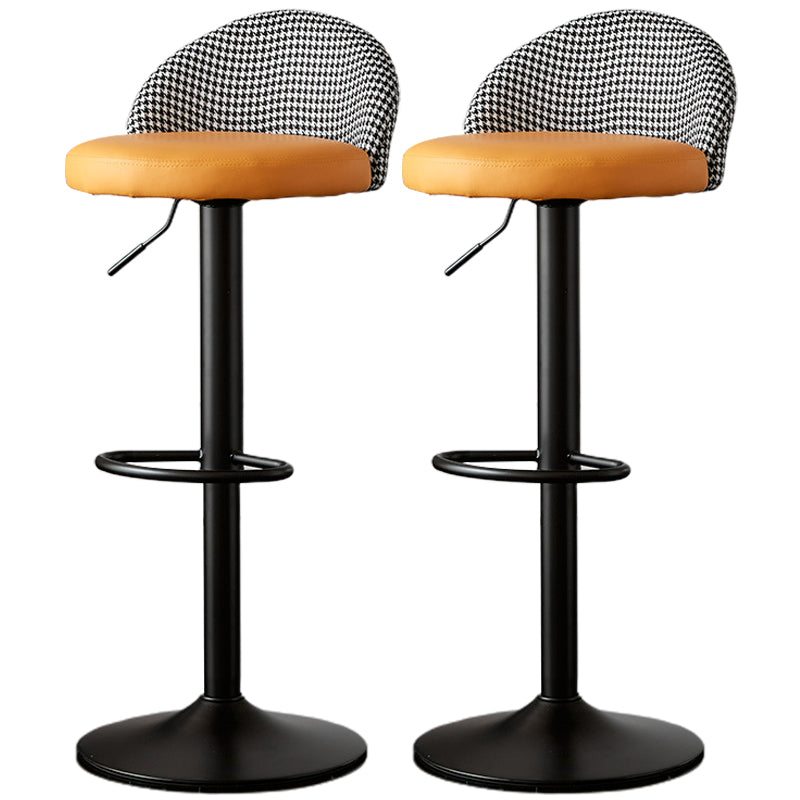 Low Back Dining Stools Adjustable Height Bar Stools with Cushion