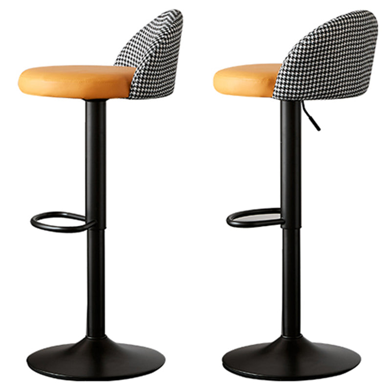 Low Back Dining Stools Adjustable Height Bar Stools with Cushion
