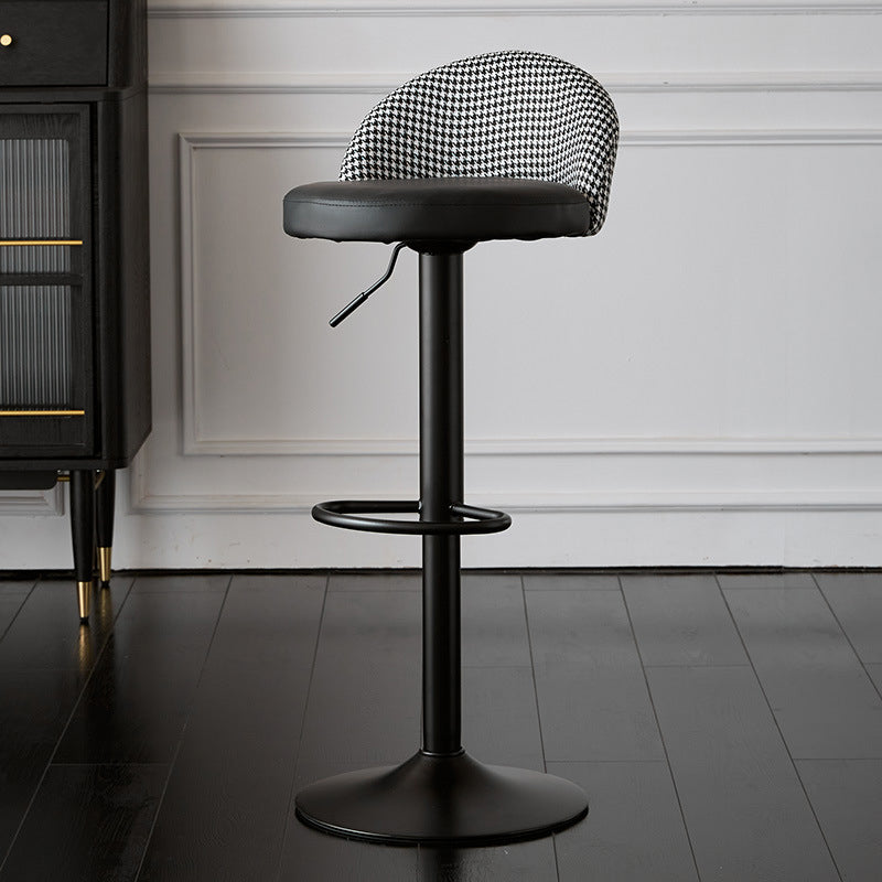 Low Back Dining Stools Adjustable Height Bar Stools with Cushion