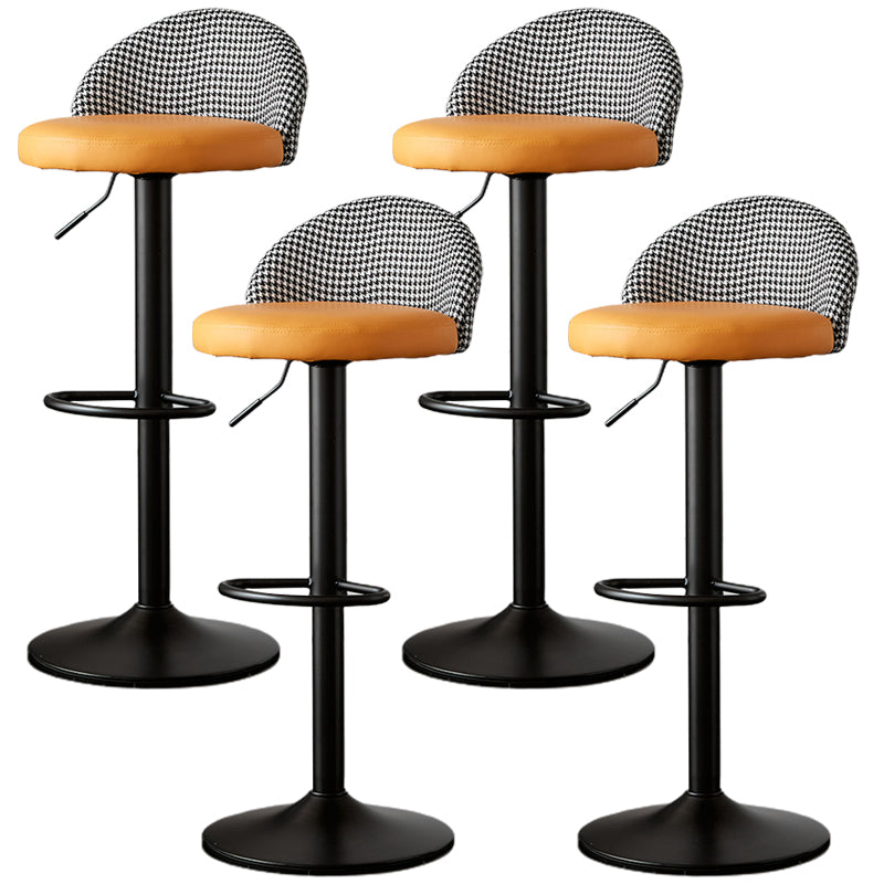 Low Back Dining Stools Adjustable Height Bar Stools with Cushion