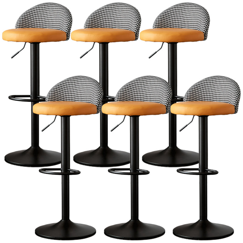 Low Back Dining Stools Adjustable Height Bar Stools with Cushion