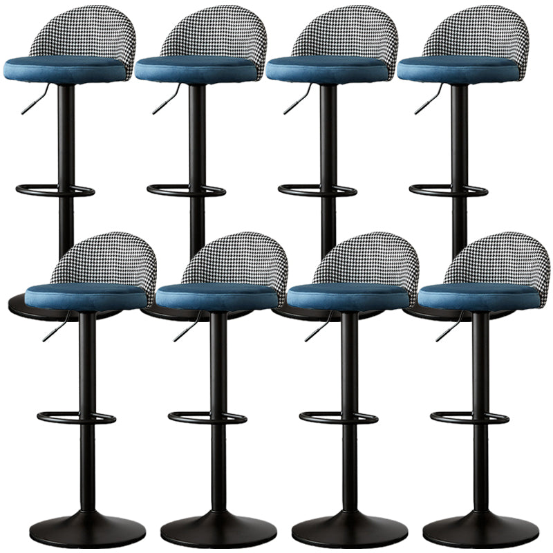Low Back Dining Stools Adjustable Height Bar Stools with Cushion