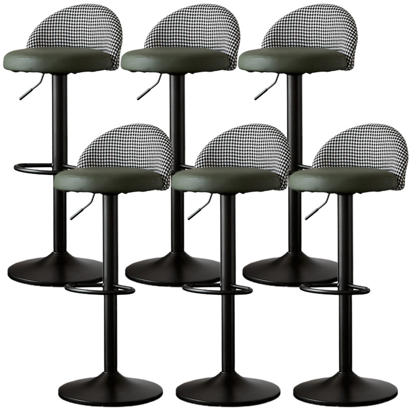 Low Back Dining Stools Adjustable Height Bar Stools with Cushion