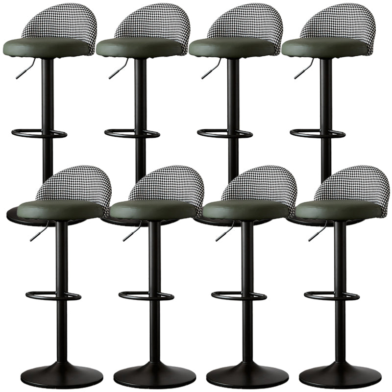 Low Back Dining Stools Adjustable Height Bar Stools with Cushion