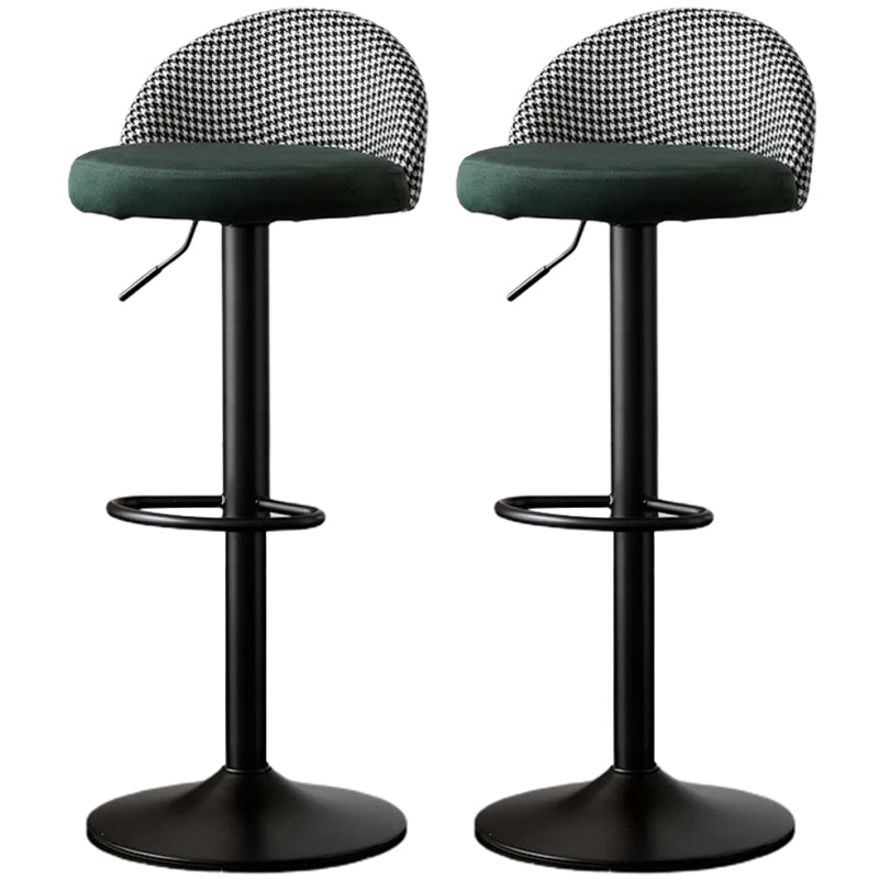 Low Back Dining Stools Adjustable Height Bar Stools with Cushion
