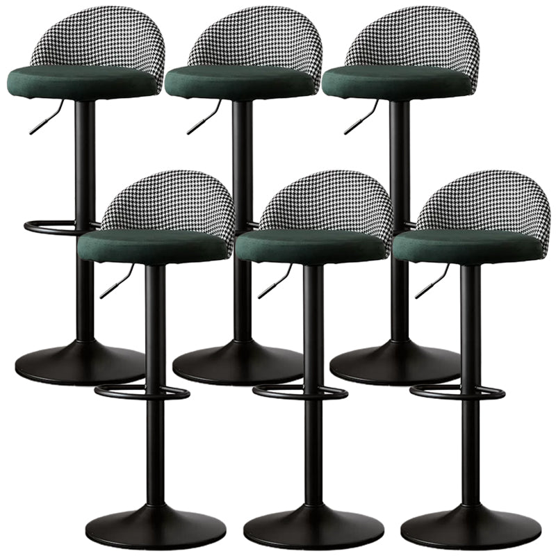 Low Back Dining Stools Adjustable Height Bar Stools with Cushion