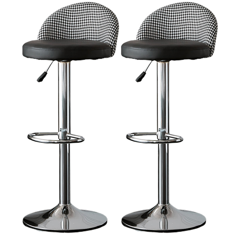Low Back Dining Stools Adjustable Height Bar Stools with Cushion