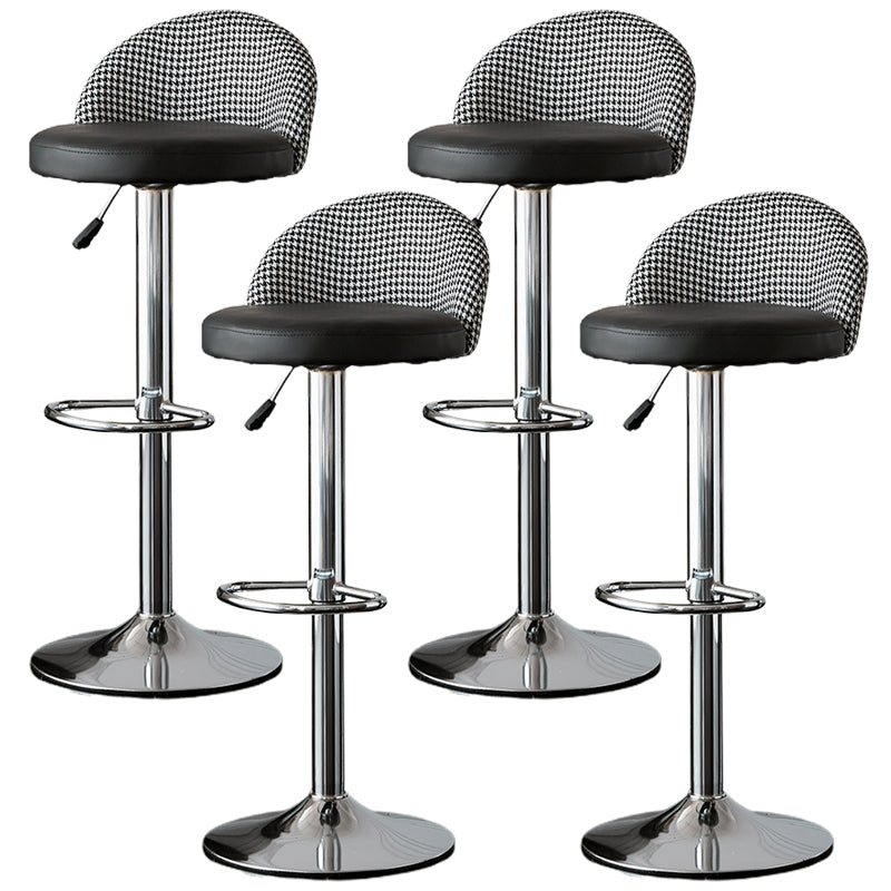 Low Back Dining Stools Adjustable Height Bar Stools with Cushion