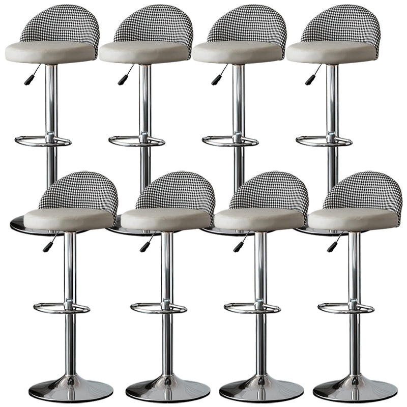 Low Back Dining Stools Adjustable Height Bar Stools with Cushion