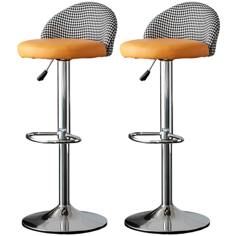 Low Back Dining Stools Adjustable Height Bar Stools with Cushion