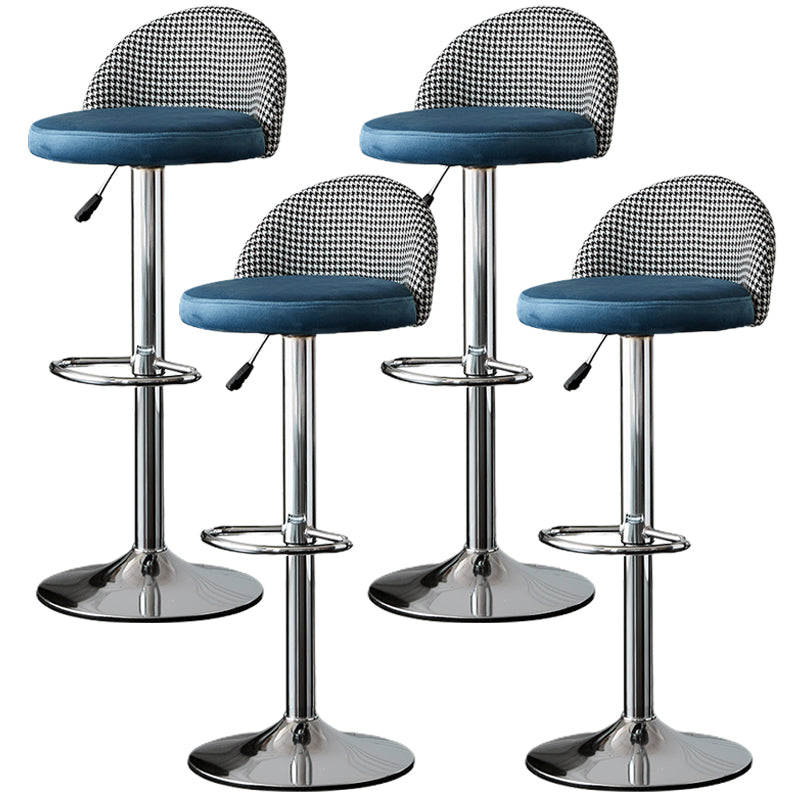 Low Back Dining Stools Adjustable Height Bar Stools with Cushion