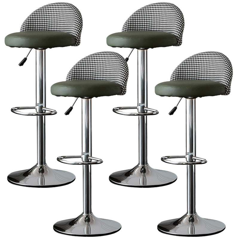 Low Back Dining Stools Adjustable Height Bar Stools with Cushion
