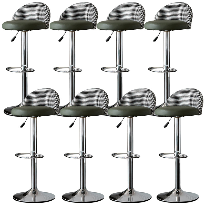 Low Back Dining Stools Adjustable Height Bar Stools with Cushion