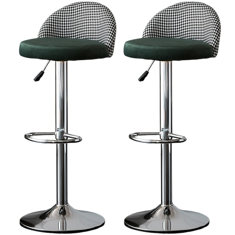 Low Back Dining Stools Adjustable Height Bar Stools with Cushion