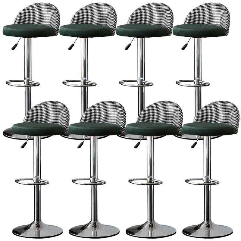 Low Back Dining Stools Adjustable Height Bar Stools with Cushion
