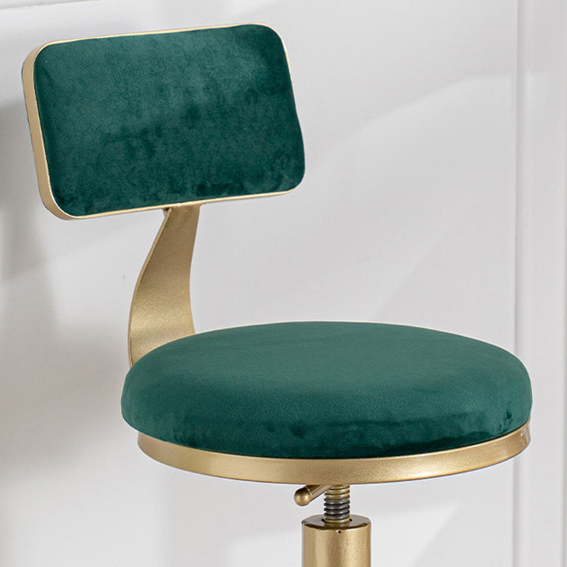 Adjustable Height Bar Stools Glam Dining Stools with Metal Base