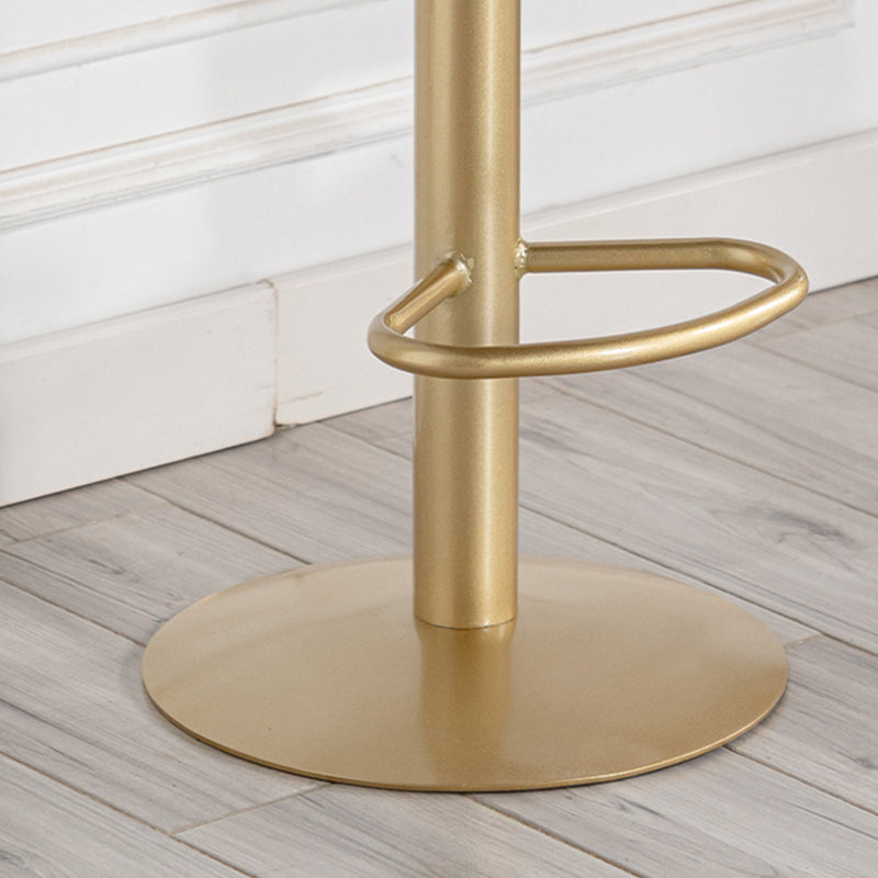 Adjustable Height Bar Stools Glam Dining Stools with Metal Base