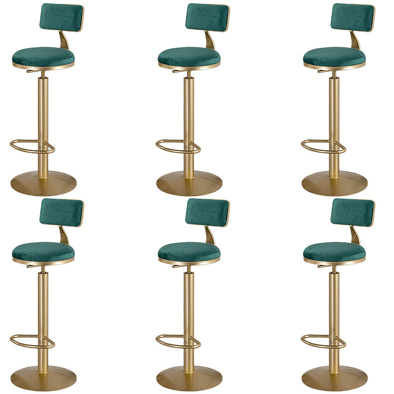 Adjustable Height Bar Stools Glam Dining Stools with Metal Base
