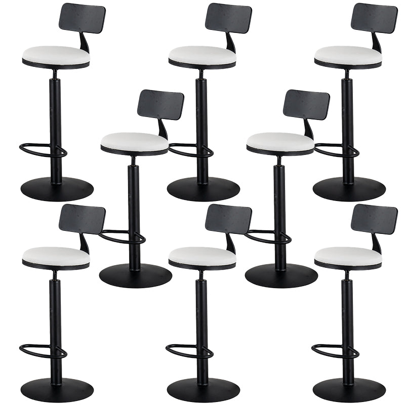 Adjustable Height Bar Stools Glam Dining Stools with Metal Base