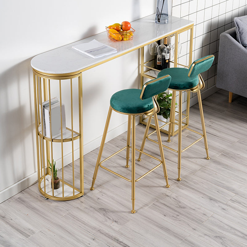 Round Low Back Dining Stools Armless Bar Stools with Metal Base