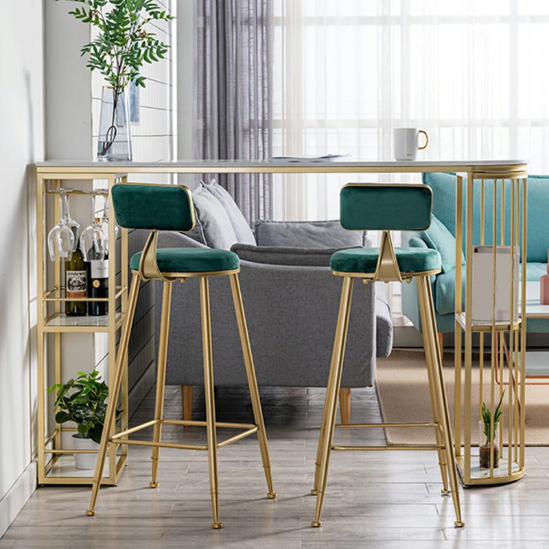Round Low Back Dining Stools Armless Bar Stools with Metal Base