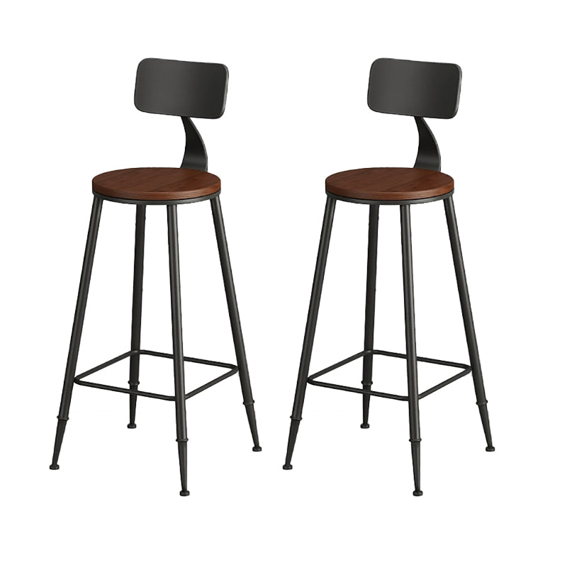 Contemporary Solid Wood Bar Stool Armless Dining Stool with Footrest