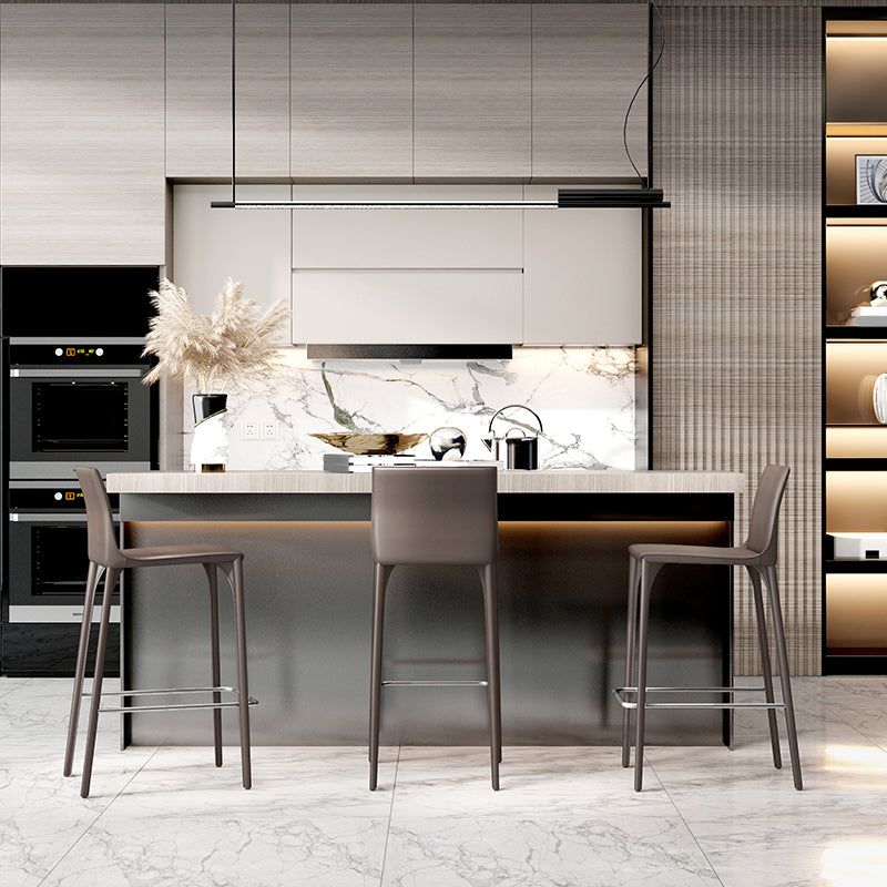 Faux Leather Upholstered Dining Stools Low Back Dining Stools
