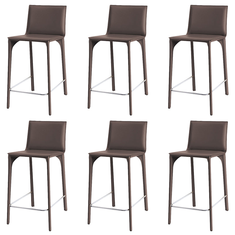 Faux Leather Upholstered Dining Stools Low Back Dining Stools