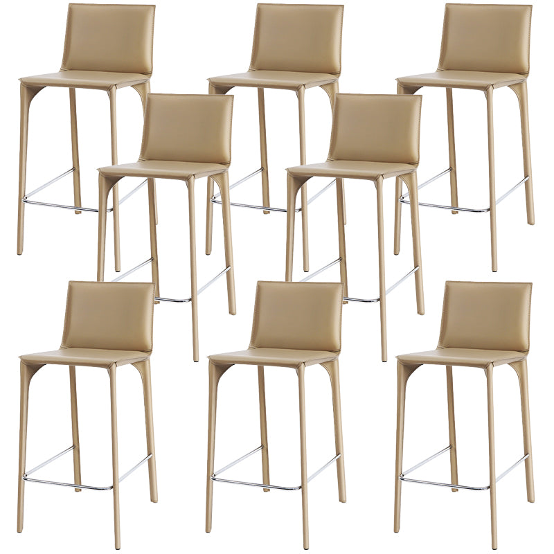 Faux Leather Upholstered Dining Stools Low Back Dining Stools