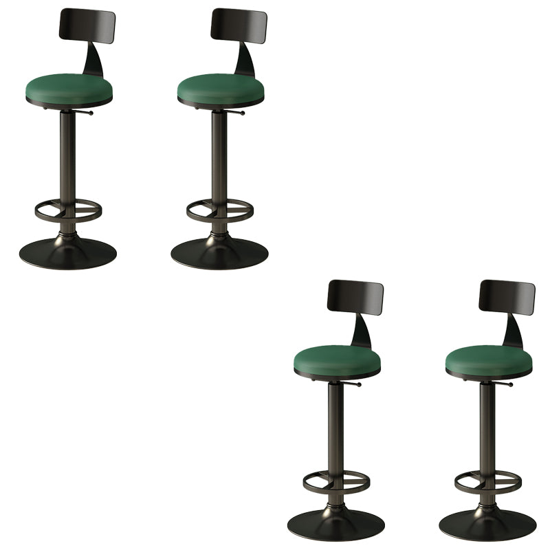 Low Back Dining Stool Adjustable Height Bar Stool with Metal Base