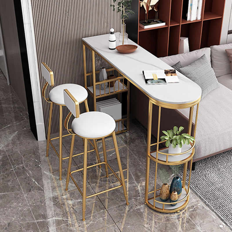 Glam Low Back Dining Stools Armless Bar Stools with Metal Base