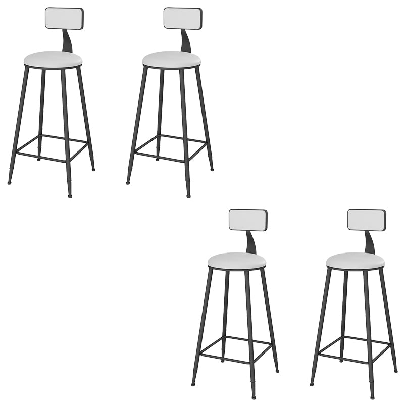 Glam Low Back Dining Stools Armless Bar Stools with Metal Base