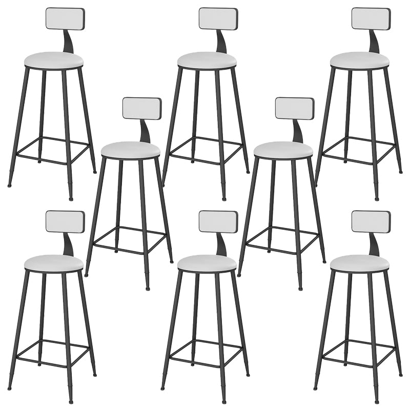 Glam Low Back Dining Stools Armless Bar Stools with Metal Base