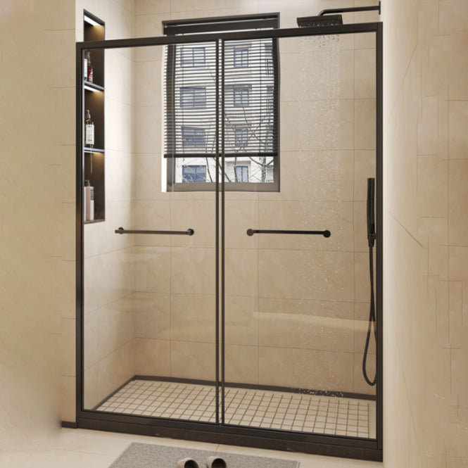 Frame Metal Double Sliding Shower Bath Door 78.7 High Clear Shower Door