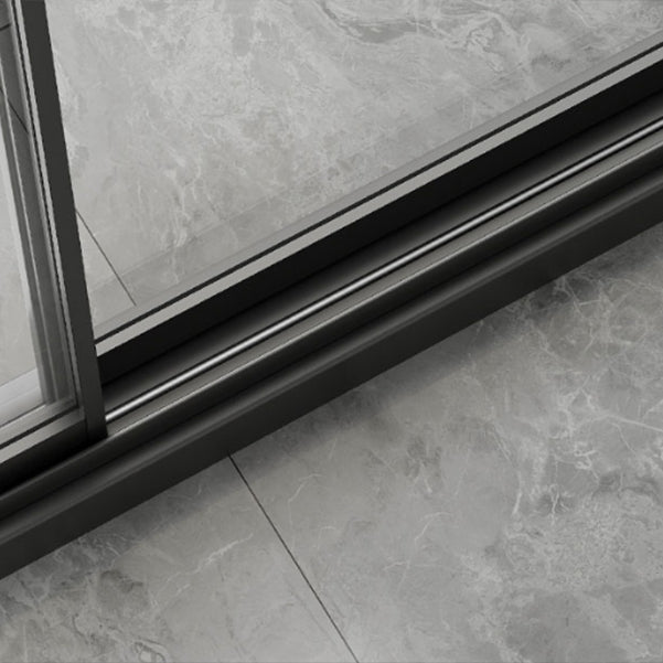 Frame Metal Double Sliding Shower Bath Door 78.7 High Clear Shower Door