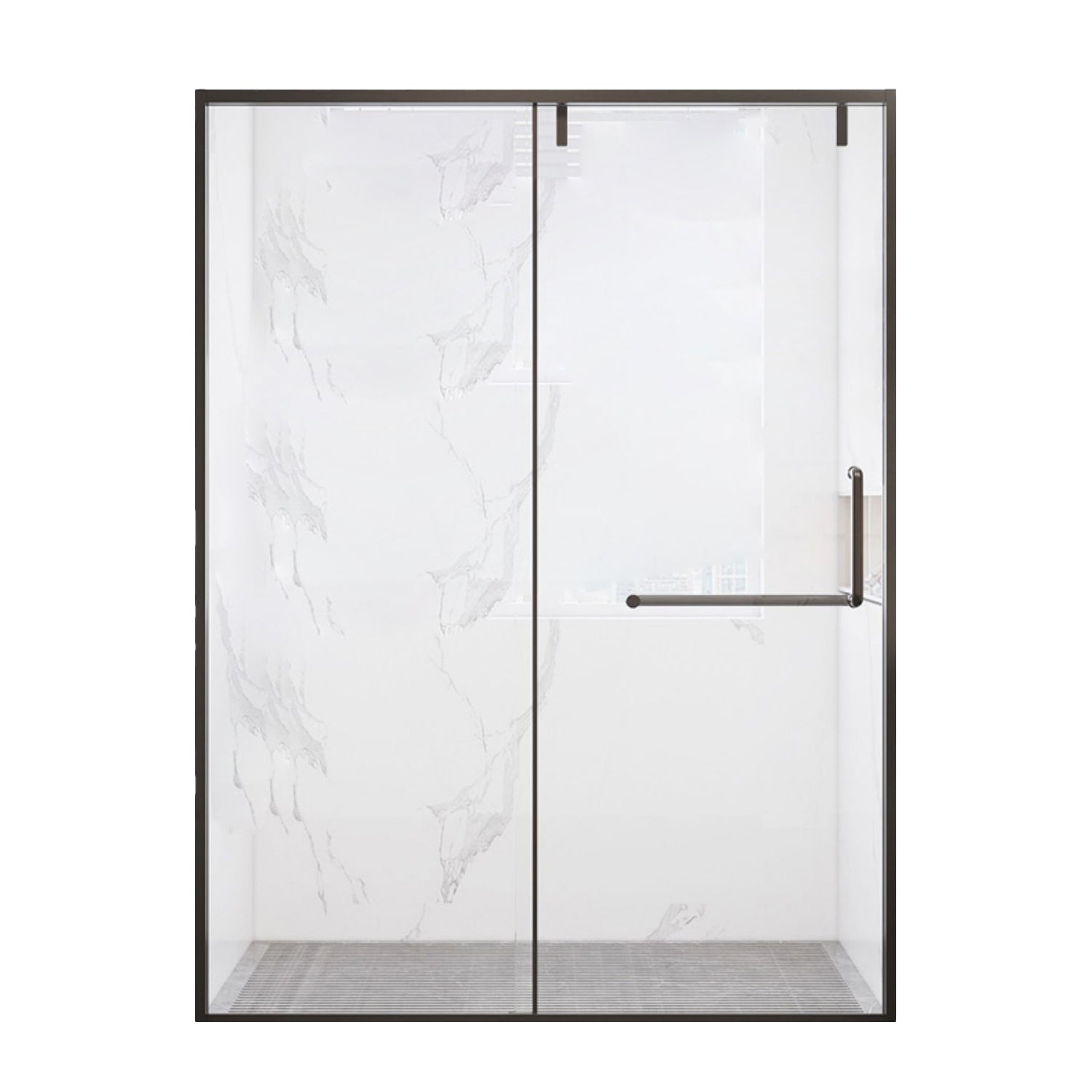Transparent Tempered Shower Bath Door Semi Frameless Shower Doors