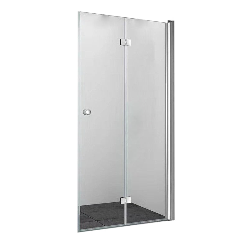 Frameless Folding Tempered Glass Shower Door with Thickened 304 Stainless Steel Fittings