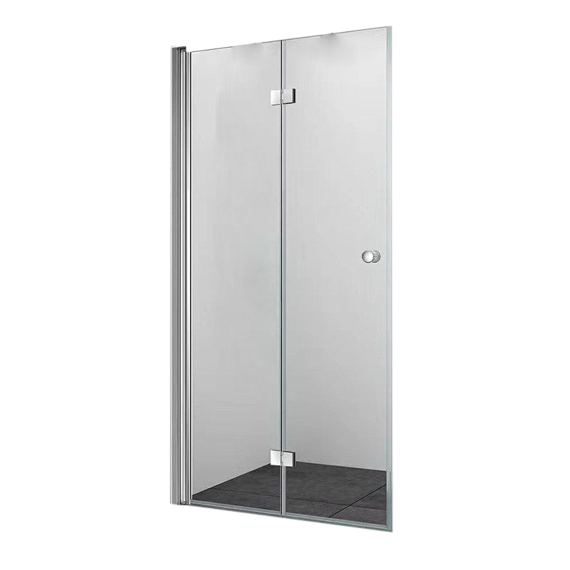 Frameless Folding Tempered Glass Shower Door with Thickened 304 Stainless Steel Fittings