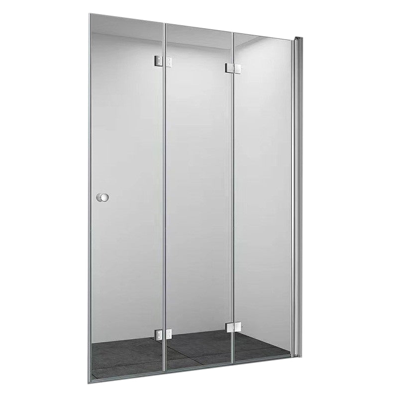 Frameless Folding Tempered Glass Shower Door with Thickened 304 Stainless Steel Fittings