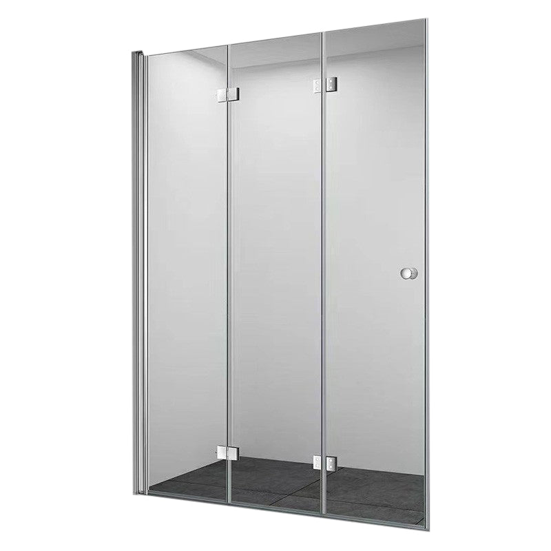 Frameless Folding Tempered Glass Shower Door with Thickened 304 Stainless Steel Fittings
