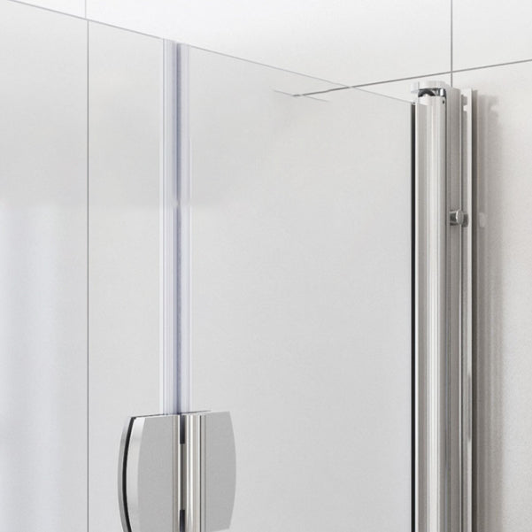 Frameless Folding Tempered Glass Shower Door with Thickened 304 Stainless Steel Fittings