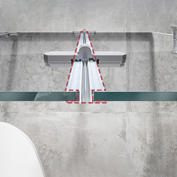 Frameless Folding Tempered Glass Shower Door with Thickened 304 Stainless Steel Fittings