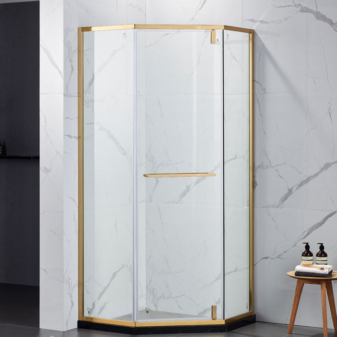 Pivot Tempered Glass Shower Door, Diamond Shape Stainless Steel Frame Shower Door