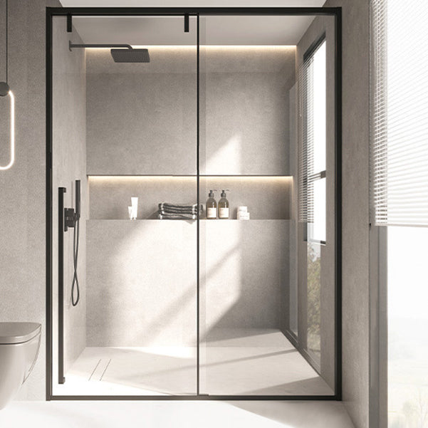 Semi Frameless Stainless Steel Frame Single Sliding Glass Shower Door