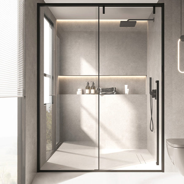 Semi Frameless Stainless Steel Frame Single Sliding Glass Shower Door