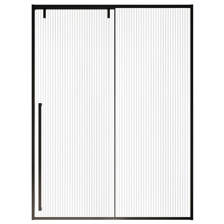 Semi Frameless Stainless Steel Frame Single Sliding Glass Shower Door