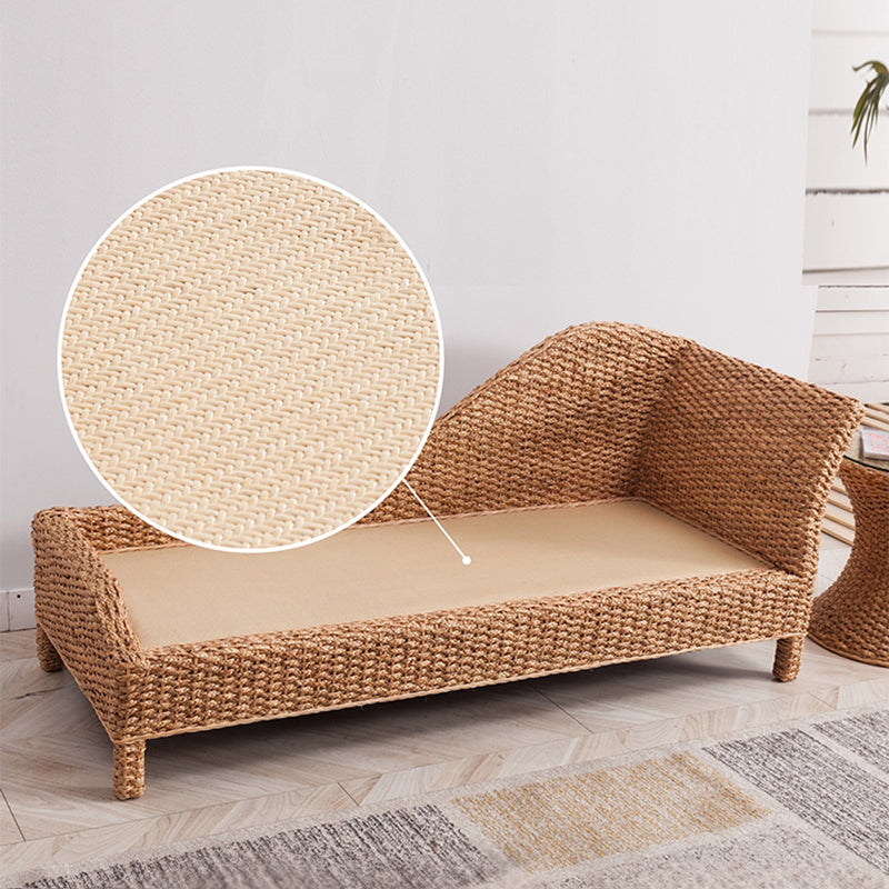 Rattan Chaise Lounge Chair Upholstered Chaise with One Armed