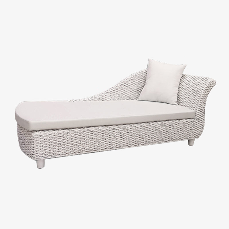 Rattan Chaise Lounge Chair Upholstered Chaise with One Armed